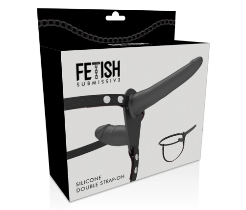 Fetish Submissive Harness Black - Adjustable Dual Attachment System, Silicone