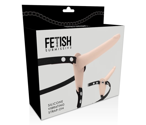 Fetish Submissive Silicone Strap System 15 cm Flesh - Vibrating, Adjustable