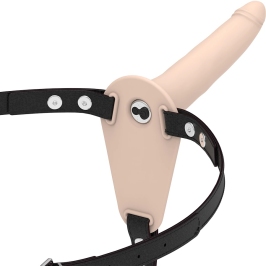 Fetish Submissive Silicone Strap System 15 cm Flesh - Vibrating, Adjustable