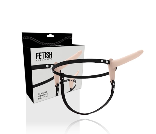 Fetish Submissive Silicone Strap System 15 cm Flesh - Vibrating, Adjustable