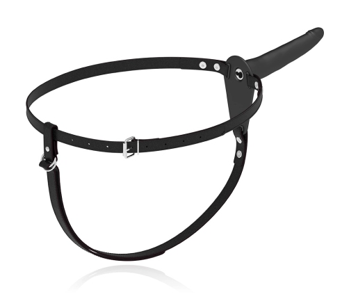 Fetish Submissive Silicone Strap-On System Black 15 cm, 10 Vibration Modes