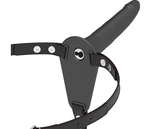 Fetish Submissive Silicone Strap-On System Black 15 cm, 10 Vibration Modes