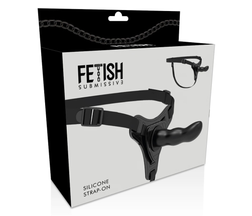 Fetish Submissive Silicone Harness Black 16 cm - Adjustable Strap System