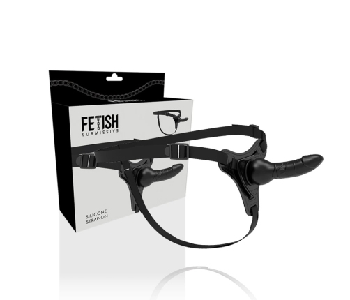 Fetish Submissive Silicone Intimate Harness Black 16 cm Adjustable Strap