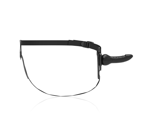 Fetish Submissive Silicone Intimate Harness Black 16 cm Adjustable Strap