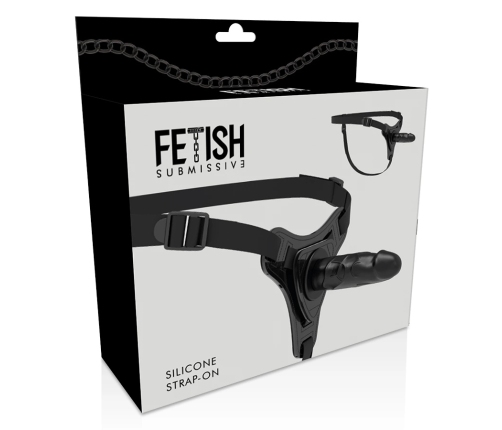 Fetish Submissive Silicone Harness Black 15cm - Adjustable Comfortable System