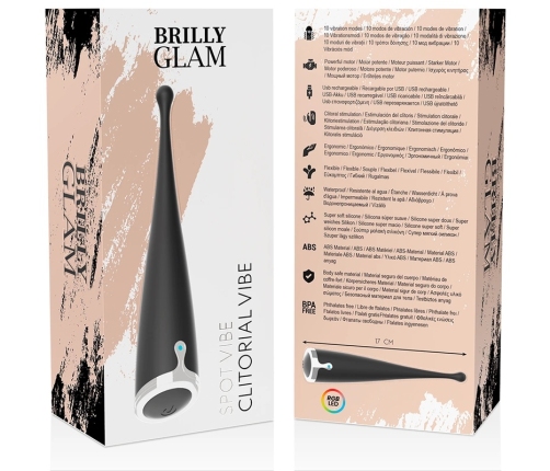 BRILLY GLAM Spot Vibe Black - Precision Silicone Intimate Device USB