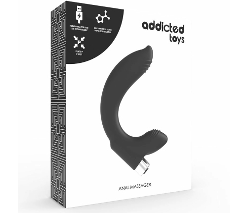 Addicted Toys Model 7 Black - Rechargeable Prostate Massager, 11 cm