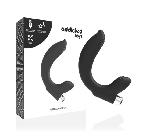 Addicted Toys Model 7 Black - Rechargeable Prostate Massager, 11 cm