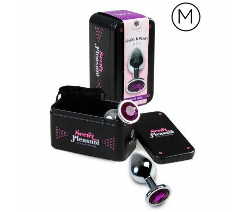 Secret Play Metal Plug Lila M Purple Aluminum with Crystal Accent 8.5cm