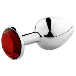 Secret Play Metal Plug Red M - Aluminum, Decorative Gem, 8.5 cm