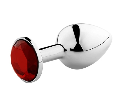 Secret Play Metal Plug Red M - Aluminum, Decorative Gem, 8.5 cm