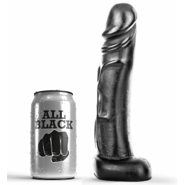 All Black Intimate Model 22 cm Flexible PVC, Black, Large Size