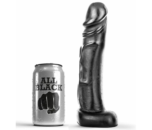 All Black Intimate Model 22 cm Flexible PVC, Black, Large Size