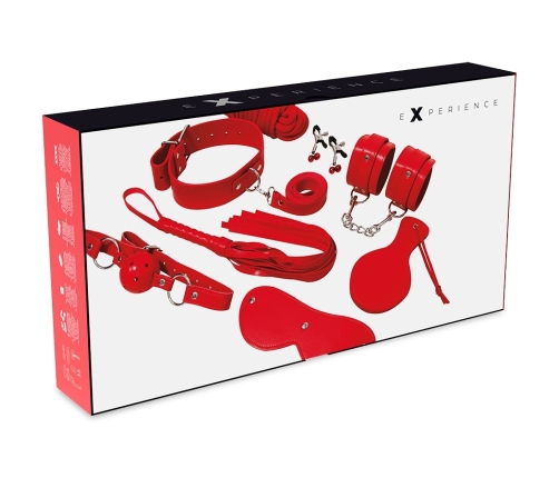 EXPERIENCE Red Series Advanced Bondage Kit - 8-Piece Synthetic Leather Set