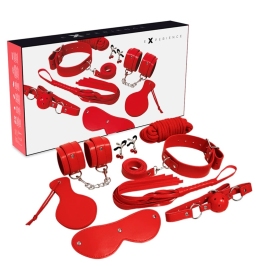 EXPERIENCE Red Series Advanced Bondage Kit - 8-Piece Synthetic Leather Set