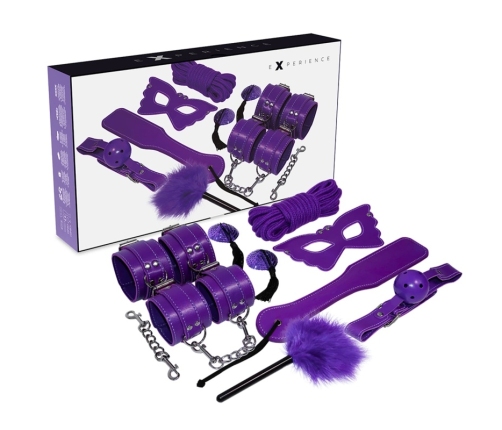 Experience Purple Series Bondage Kit - 8-Piece Synthetic Leather Set