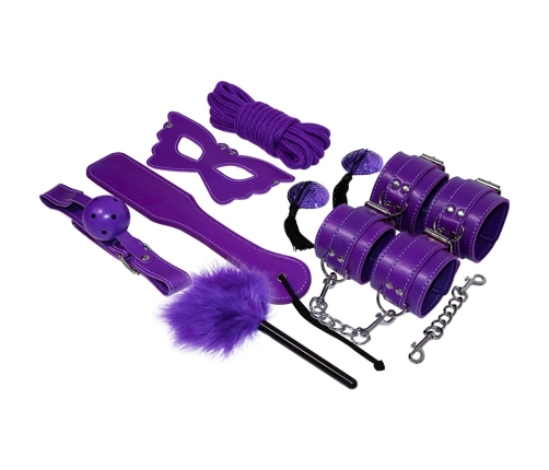 Experience Purple Series Bondage Kit - 8-Piece Synthetic Leather Set