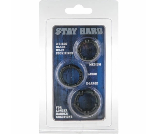 Seven Creations Set of 3 Black Silicone Support Rings - Assorted Sizes