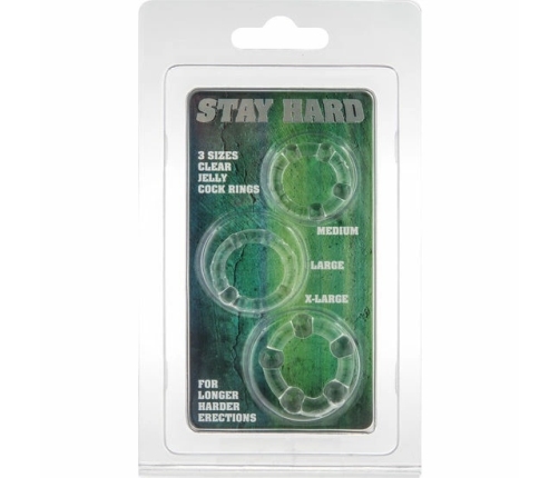 Seven Creations Set of 3 Transparent Silicone Comfort Rings, 21-24mm