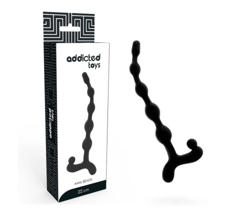 Addicted Toys Anal Bead Chain 22cm Black - Flexible Silicone System