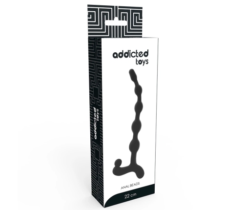 Addicted Toys Anal Bead Chain 22cm Black - Flexible Silicone System