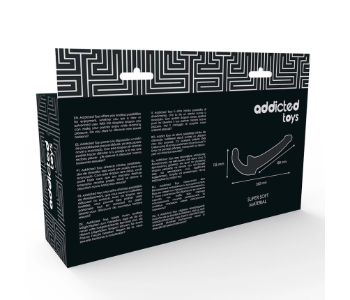 Addicted Toys Dual-Ended Strapless Silicone Intimate Machine 26 cm Black