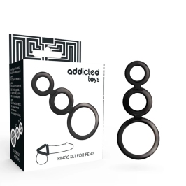 Addicted Toys Rings Set Smoked - 3-Piece Anatomical Silicone System