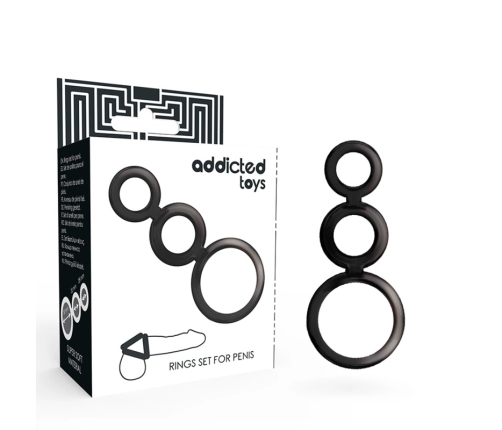 Addicted Toys Rings Set Smoked - 3-Piece Anatomical Silicone System