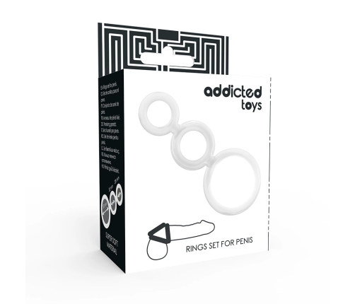 Addicted Toys Rings Set Transparent - 3 Sizes, Flexible Material