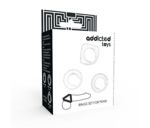 ADDICTED TOYS C-Ring Set Clear - Flexible Silicone Support Rings, 3 Sizes