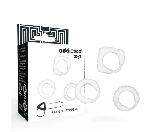 ADDICTED TOYS C-Ring Set Clear - Flexible Silicone Support Rings, 3 Sizes