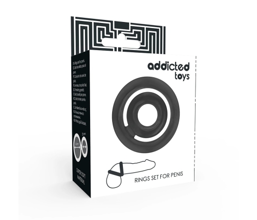 Addicted Toys Potenz Dual Silicone Support Ring Set Black 42/20mm