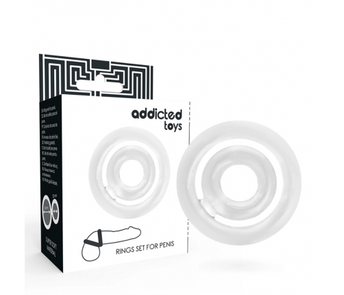 ADDICTED TOYS Potenz C-Ring Clear Silicone Dual Support Set 42/20mm