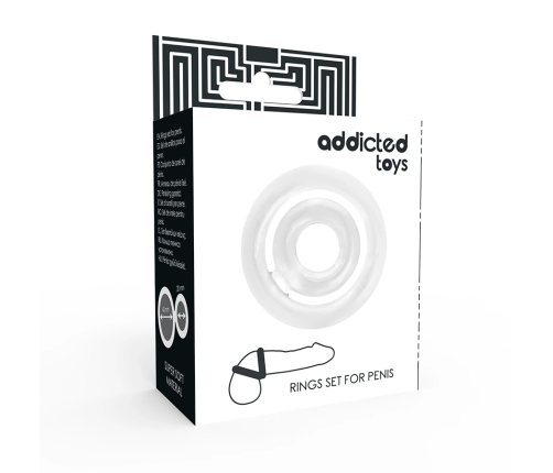ADDICTED TOYS Potenz C-Ring Clear Silicone Dual Support Set 42/20mm