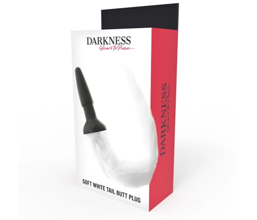 Darkness Silicone Plug with Decorative White Tail, Medium Size