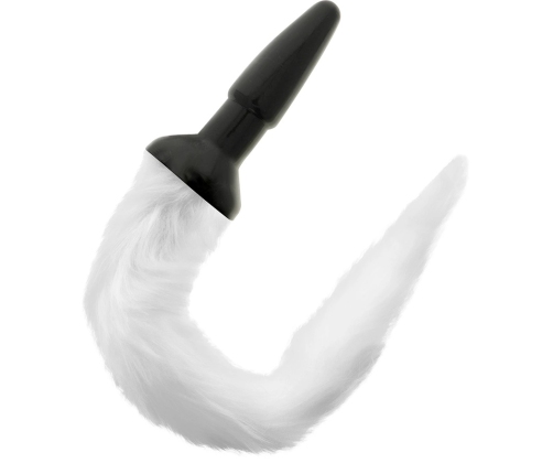 Darkness Silicone Plug with Decorative White Tail, Medium Size