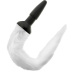 Darkness Silicone Plug with Decorative White Tail, Medium Size