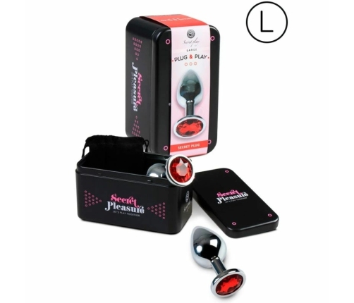 Secret Play Metal Plug L Red Diamond Base Aluminum 9.5cm