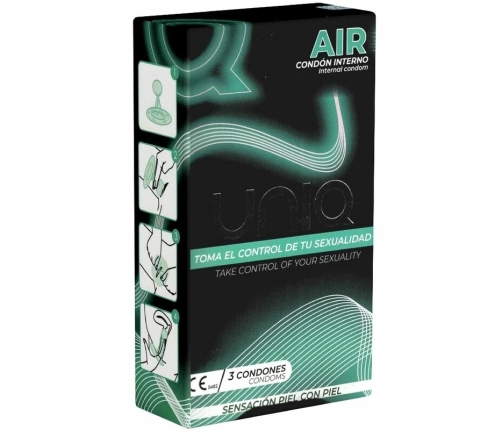 Uniq Air Latex-Free Female Protective Barrier 3-Pack Clear 180mm