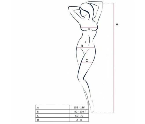 Passion BS046 Red Bodystocking with Embroidered Detailing, One Size