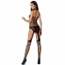 PASSION BS060 Bodystocking Black - Elegant Lace Mesh, One Size