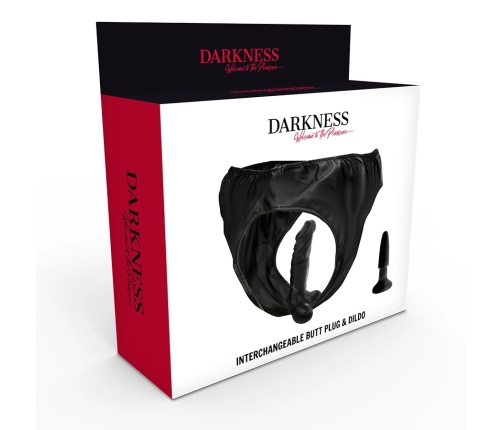 DARKNESS - PANTIES CON PLUG Y DILDO INTERCAMBIABLE