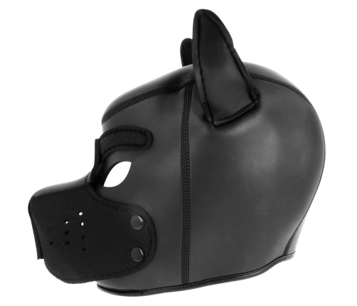 Darkness Neoprene Dog Mask L - Adjustable Removable Muzzle Black/Red