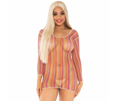 Leg Avenue Zigzag Multicolor Net Mini Dress One Size