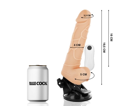 BASECOCK Vibrating Intimate Device Remote-Controlled Natural 19.5cm TPE