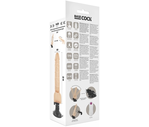 BASECOCK Vibrating Intimate Device Remote-Controlled Natural 19.5cm TPE