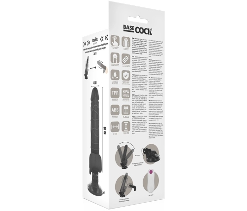 BASECOCK Remote Control Flexible Vibrating Model Black 19.5 cm TPE