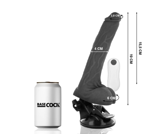 BASECOCK Remote Vibrating Model Black 19cm Flexible with Suction Cup