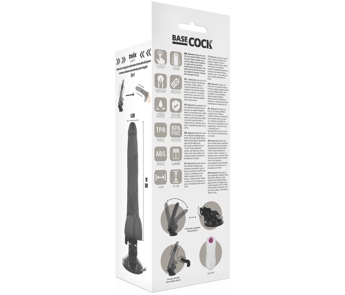 BASECOCK Remote Vibrating Model Black 19cm Flexible with Suction Cup